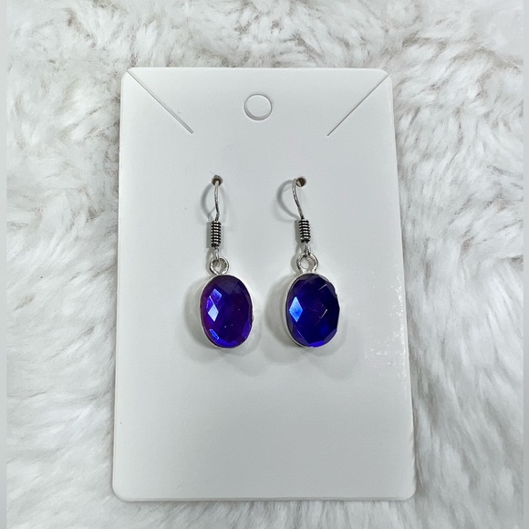 🟣 Rainbow Fire 🌈🔥 Topaz 925 Large Necklace & Earring Set - Picture 5 of 7